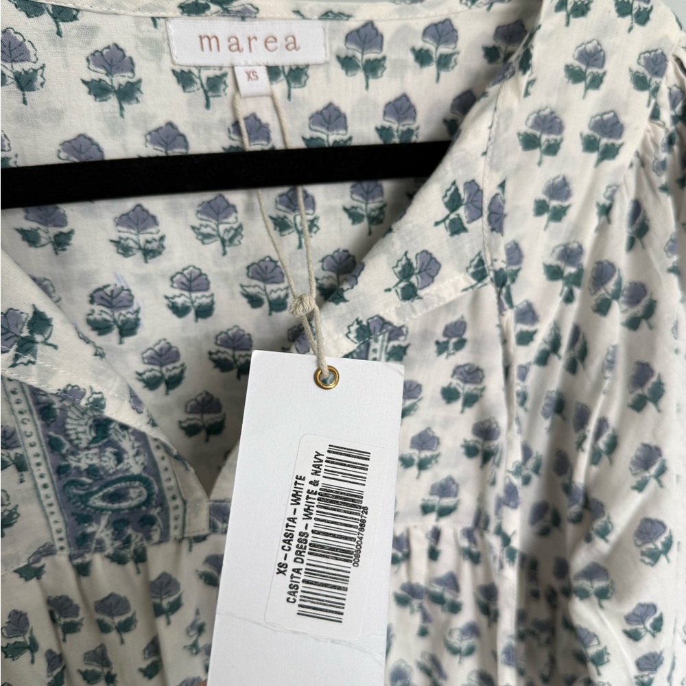 Marea Blue and White Floral Mini Dress - Picture 2 of 2